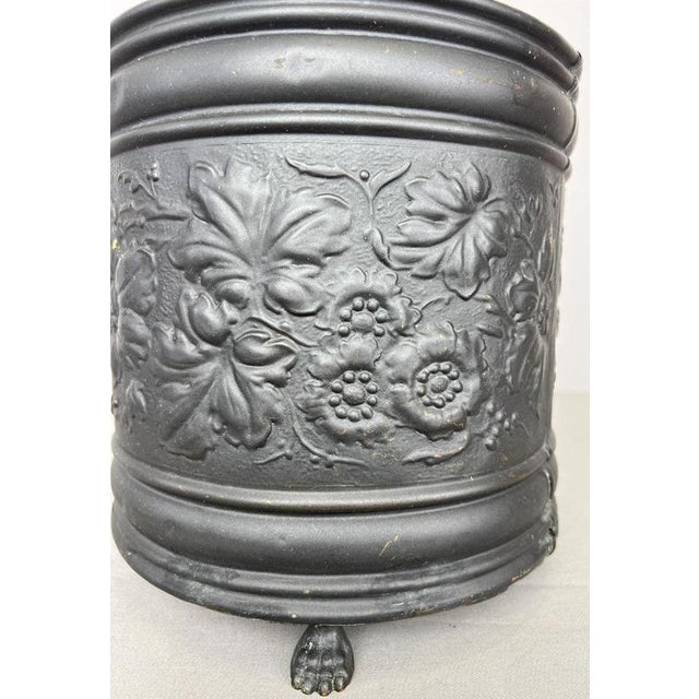 Vintage French Floral Painted Brass Jardiniere For Sale - Image 11 of 18