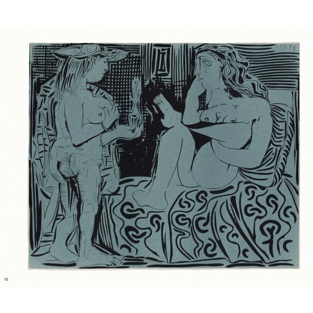 1962 Pablo Picasso Linocut Engraving "Two Women" For Sale