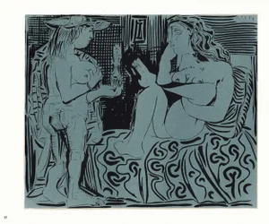1962 Pablo Picasso Linocut Engraving "Two Women"