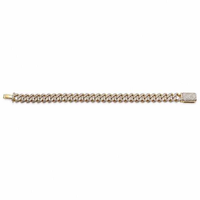 2020s 10k Yellow Gold 2-3/4 CTTW Natural Diamond Link Bracelet, 7 In For Sale - Image 5 of 6