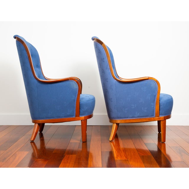 Mid-Century Modern Vintage Swedish Carl Malmsten Lounge Chairs, a Pair For Sale - Image 3 of 12