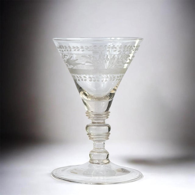 Antique Bohemian Engraved Wine Glass For Sale - Image 9 of 9
