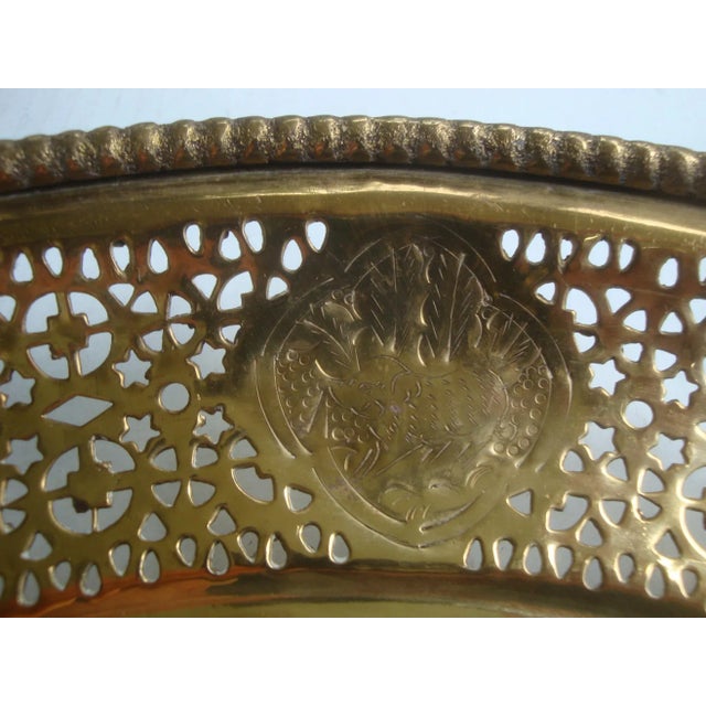 Mid 20th Century Pierced Brass Footed Tray Charger Chinese Zodiac Animals For Sale - Image 5 of 9