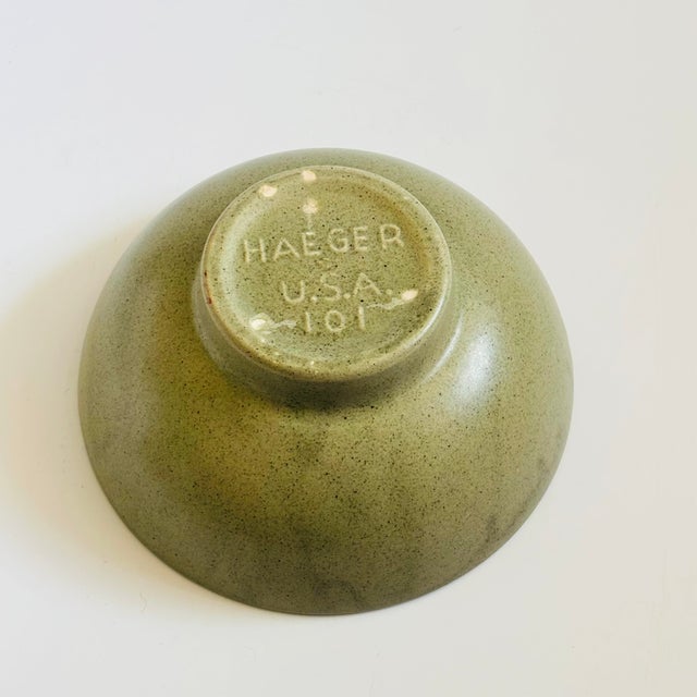 Haeger Speckled Green Pottery Bowl For Sale - Image 9 of 10