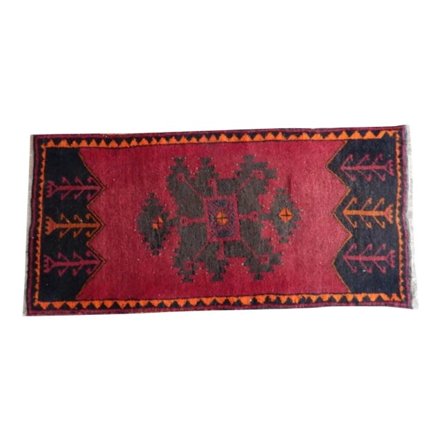 Vintage Tree of Life Pattern Turkish Rug 1′8″ × 3′6″ For Sale