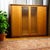 Large Mid-Century Modern Wardrobe in Oak and Birch Veneer with Textured Glass Doors, East German, 1959 For Sale - Image 9 of 9