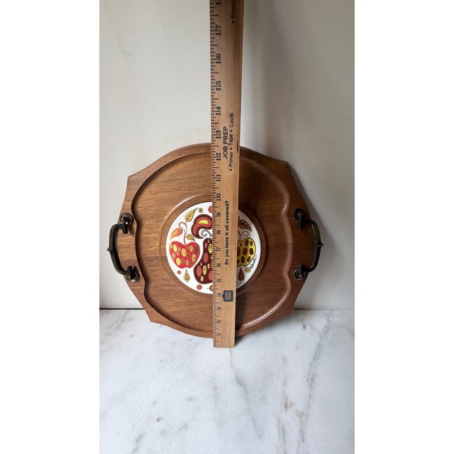 Wood Vintage Fred Press Mid-Century Modern Wooden Serving Tray and Cheese Board For Sale - Image 7 of 13