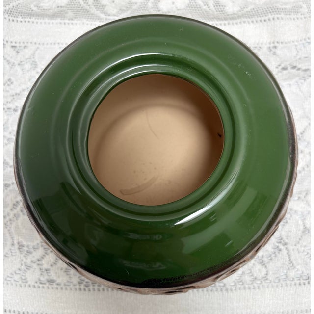 Vintage Ceramic Pottery Green Textured Plant Vessel For Sale In Sacramento - Image 6 of 7