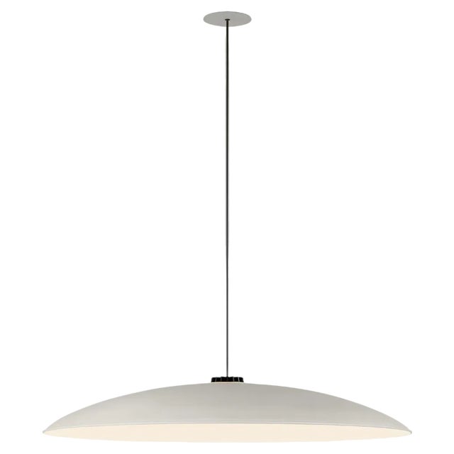 Large White Headhat Plate Pendant Lamp by Santa & Cole For Sale