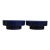 Pair of Vintage Japanese Modernist Dark Blue Half Moon Ikebana Vases For Sale