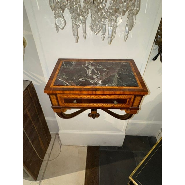 Traditional 19th C. Italian Inlaid Mahogany Wall Console For Sale - Image 3 of 6