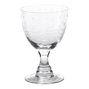 Spring Leaves Cut Design Red Wine Glass - Set of 4