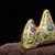 Chinese Antique Chinese Enamel Floral Brush Rest / Mountain Form For Sale - Image 3 of 8