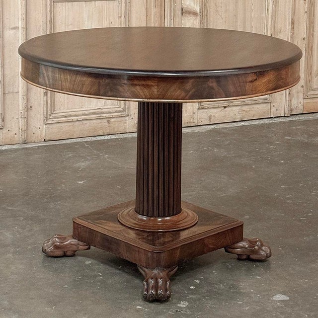 Wood Antique French Charles X Period Mahogany Center Table For Sale - Image 7 of 17