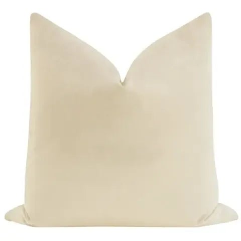 Pair of beautiful custom-made 100% cotton velvet pillows in Cashmere. Meticulously handcrafted with serged interior seams,...