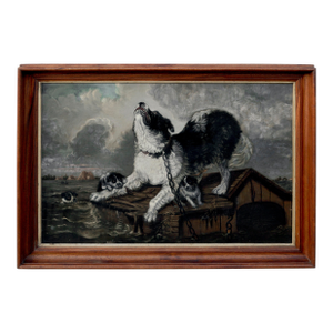 "Inundation" After Carl Fredrik Kiörboe - "Översvämning" Dogs During a Flood by Carl Fredrik Kiorboe