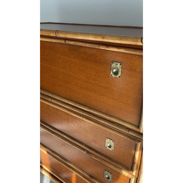 Dalvera Wooden and Bamboo Chest of Drawers, 1970 For Sale - Image 16 of 18