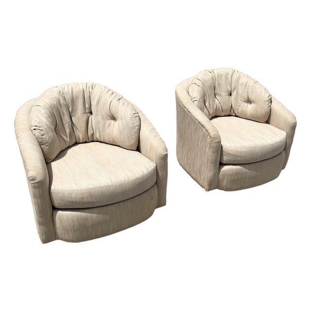 Postmodern Swivel Barrell Chairs by Best Chairs - A Pair For Sale