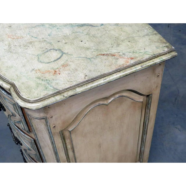 Maison Jansen Style Distressed Faux Marble Paint Decorated Foyer Chest Commode For Sale - Image 10 of 11