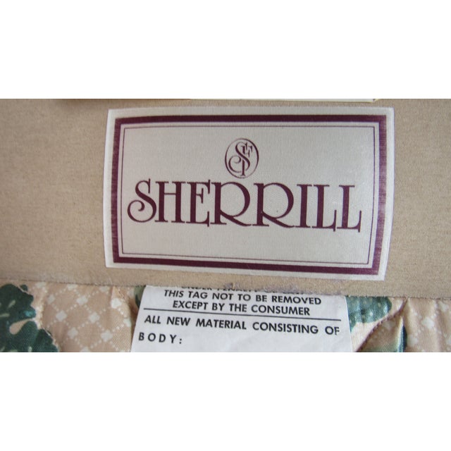 1980s Sherrill Designer Wing Chair Ottoman For Sale - Image 6 of 9