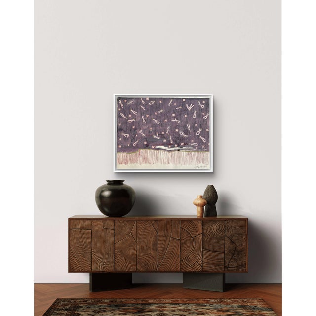 Plastic Barbara Beck 1986 Abstract Acrylic Painting on Paper - Signed/Dated/Unframed For Sale - Image 7 of 8