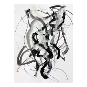 To Dance Iii; Sharing Weight, Figurative Drawing, Oil, Acrylic, and Charcoal