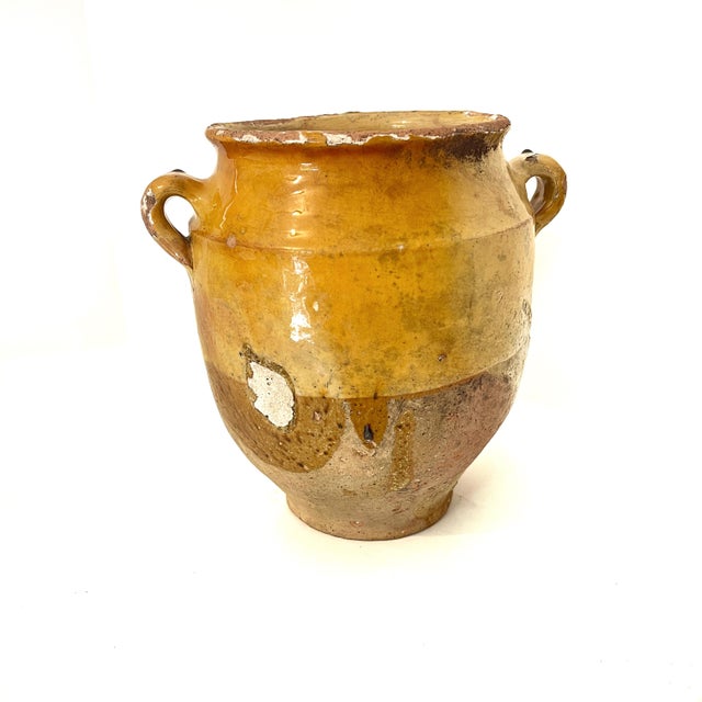 Antique French Earthenware Confit Jar With Honey Glaze For Sale - Image 4 of 14