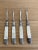 Set of 4 Vintage Mother-of-Pearl Nut Picks With Silverplate Ferrules For Sale - Image 4 of 4