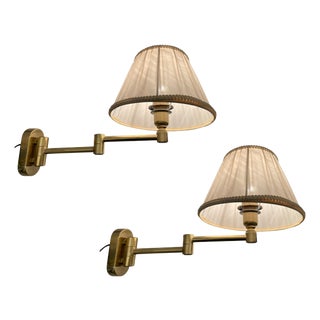 Brass Adjustable Sconces, 1980s, Set of 2 For Sale