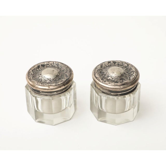 Pair of 19th C. Cut Glass and Silver Jars For Sale In New York - Image 6 of 11