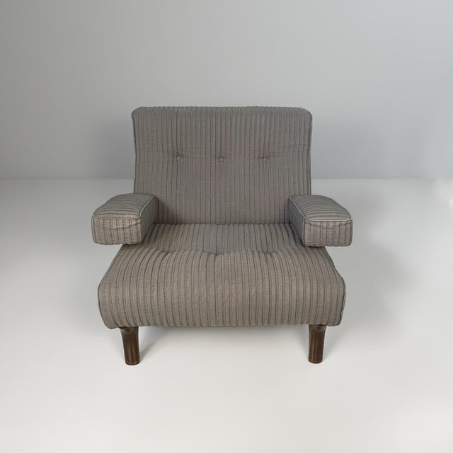 1960s Set of Mid-Century Modern Italian Lounge Chair and Pouf by Eugenio Gerli for Tecno, 1960s For Sale - Image 5 of 18