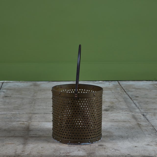 Metal Perforated Brass Pail For Sale - Image 7 of 11