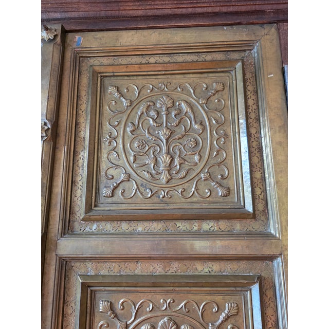 Rustic Haveli Brass Door Armoire Cabinet For Sale - Image 14 of 14