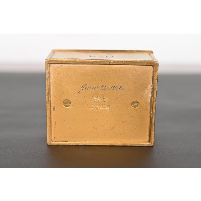 Tiffany Studios New York Bookmark Bronze Doré Stamp Box For Sale - Image 9 of 12