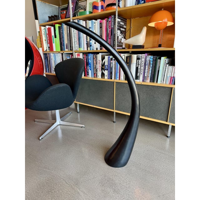 Plastic Vintage Postmodern Biomorphic Floor Vase 38" Black Space Age Minimalist Ikebana Vessel Uci For Sale - Image 7 of 14