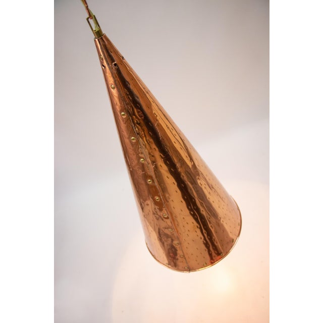 Danish Hammered Copper Cone Pendant Lamps by E. S. Horn Aalestrup, 1950s, Set of 2 For Sale - Image 6 of 14