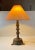 Danish Bronze Lion Paw Table Lamp with Pink Shade, 1930s For Sale - Image 4 of 9