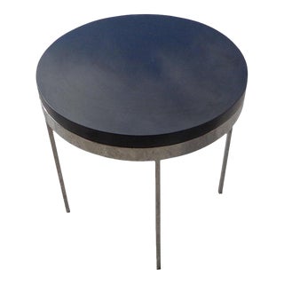 Late 20th Century Granite and Chrome Side Table in the Style of Nicos Zographos For Sale