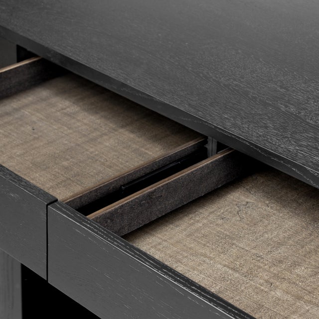 Contemporary Four Hands Pilar Desk, Brushed Ebony Oak Veneer For Sale - Image 3 of 12