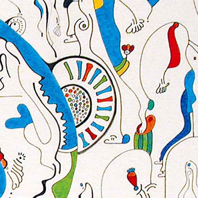 Textile Spring Mischief – Oil Markers on Unstretched Canvas, 44 X 73 In For Sale - Image 7 of 9