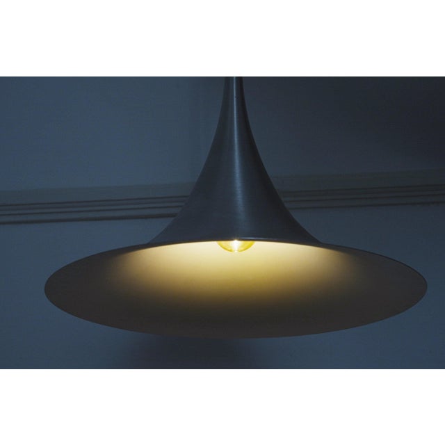 Mid-Century Modern Space Age Trumpet Pendant Light in Brushed Aluminium and Metal, 1960s For Sale - Image 4 of 11