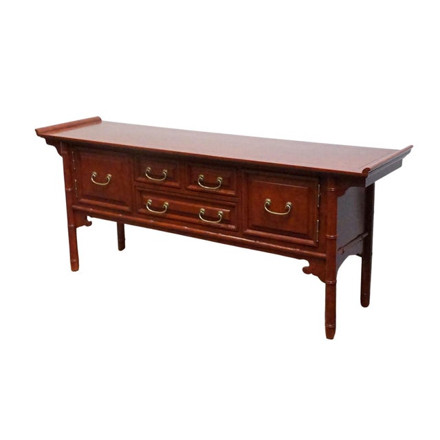 CENTURY FURNITURE Asian Chinoiserie 73" Buffet / Sideboard w. Faux Bamboo Details 31.25" High 73.75" Wide 19" Deep We...