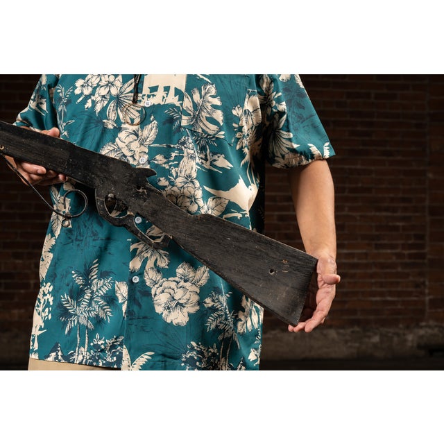 Antique Figural Wooden Folk Art Firearm Trade Sign For Sale - Image 10 of 10