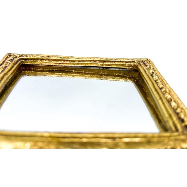 Pair of Vintage Italian Small Gilt Resin Wall Mirrors in Ornate Rococo Frames - Hollywood Regency, Rococo Revival For Sale - Image 9 of 13