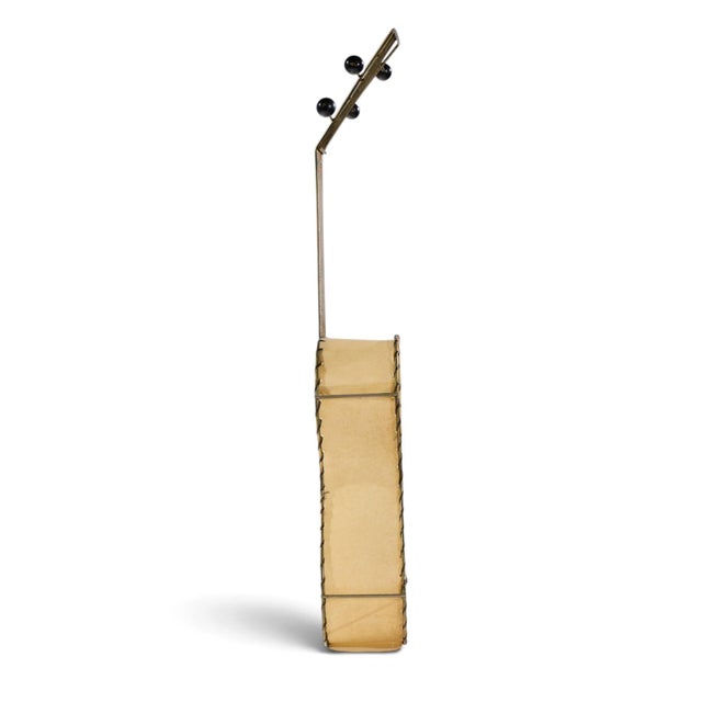 Mid 20th Century Frederick Weinberg Mid Century Black Wire and Parchment Guitar Lamp For Sale - Image 5 of 8