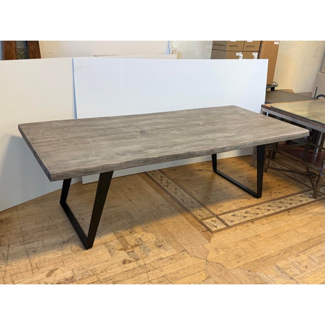 Contemporary Crate & Barrel Yukon Live Edge Dining Table For Sale - Image 3 of 12