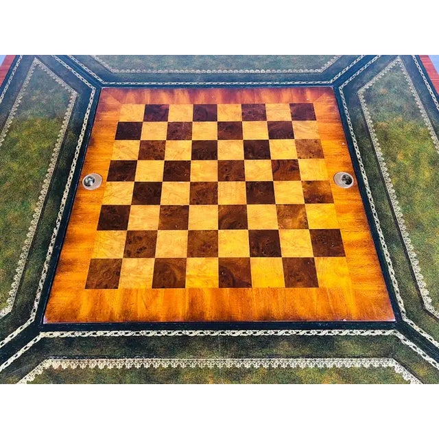 Maitland - Smith Maitland Smith Flip-Top Game Table, Burlwood & Mahogany, Circa 2000 For Sale - Image 4 of 10