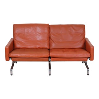 Kold Christensen with Cognac Leather Pk-31/2 Sofa by Poul Kjærholm, 1970s For Sale