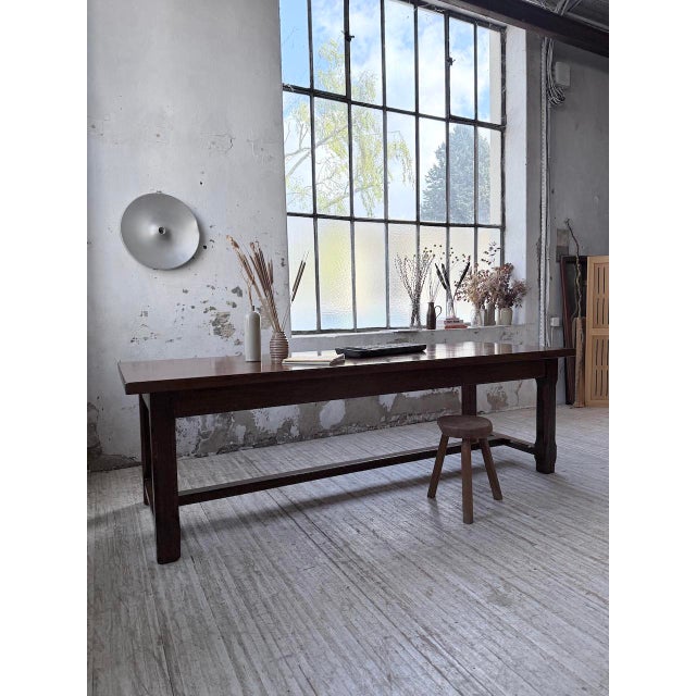 Vintage Farmhouse Table in Walnut, 1950s For Sale - Image 18 of 18