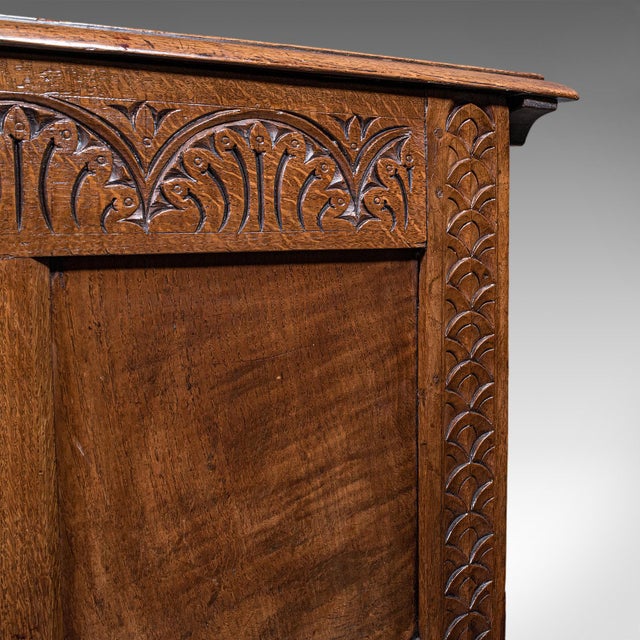 Antique Coffer, English, Oak, Linen Chest, Bay Window Seat, Early Georgian, 1720 For Sale - Image 11 of 12